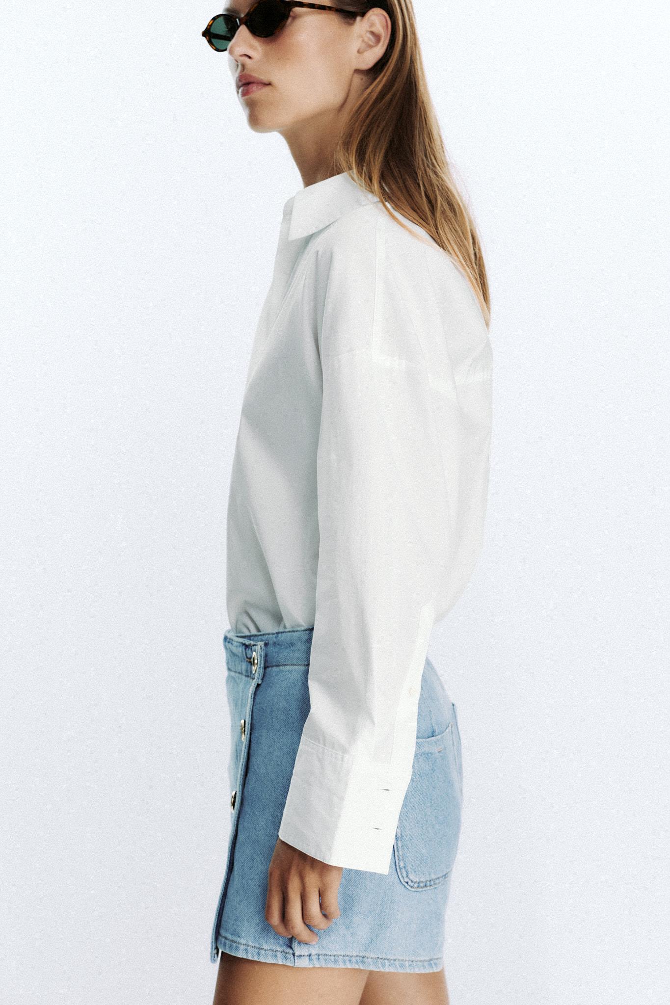 JUPE-CULOTTE Z1975 EN JEAN CROISÉE BOUTONS