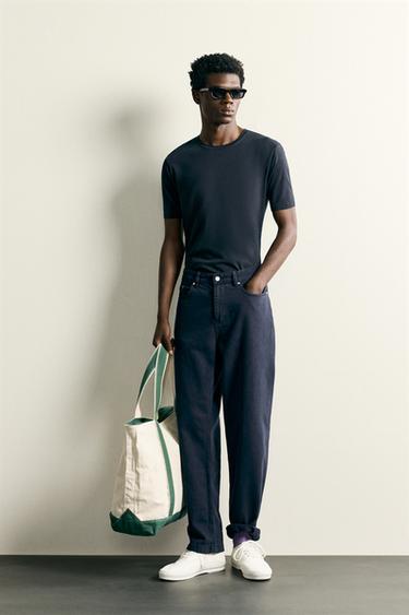 BASIC SLIM FIT T-SHIRT /01 - Navy blue by Zara