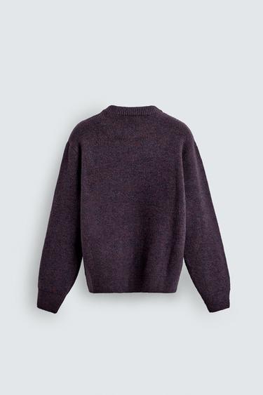 STRICKPULLOVER MIT STRUKTURMUSTER IM BOXY FIT - Purpurrot von Zara