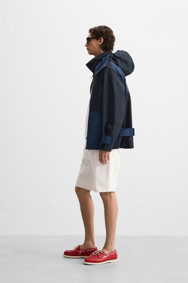 PARKA COLOR BLOCK CAPUCHE - Bleu marine de Zara - Image 3