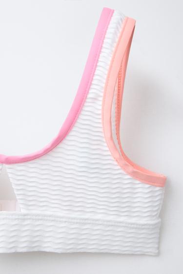 6-14 ANS/ BIKINI LISERÉS CONTRASTE - Blanc de Zara - Image 2