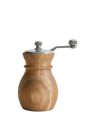 Pfeffermühle aus Holz mit Deckel aus Stahl - Hellbeige von Zara