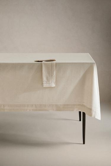 HEMSTITCHED COTTON TABLECLOTH - Ecru by Zara - Image 7
