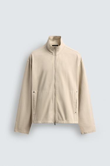 SWEAT DÉLAVÉ ZIPPÉ - Blanc cassé de Zara