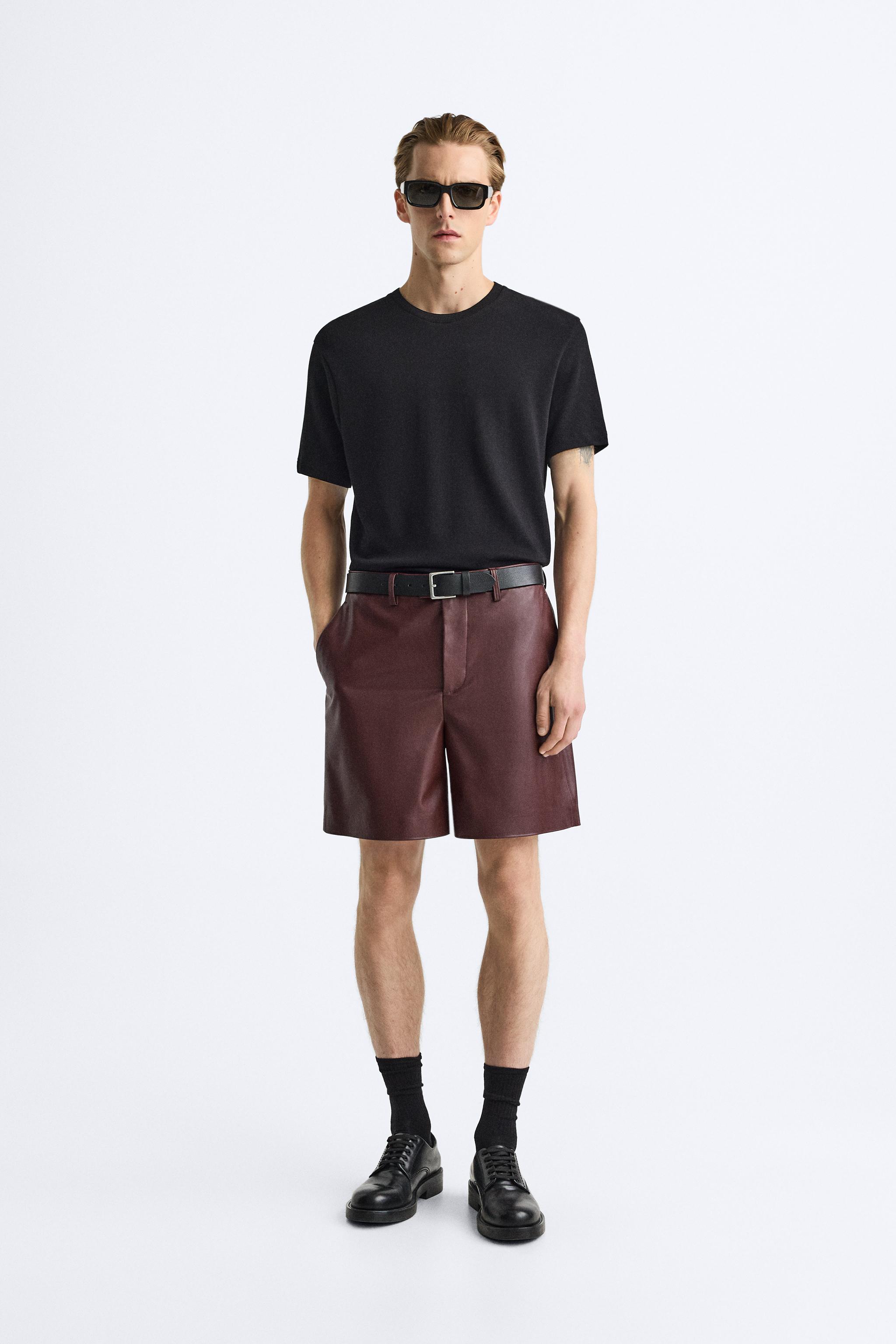 FAUX LEATHER BERMUDA SHORTS