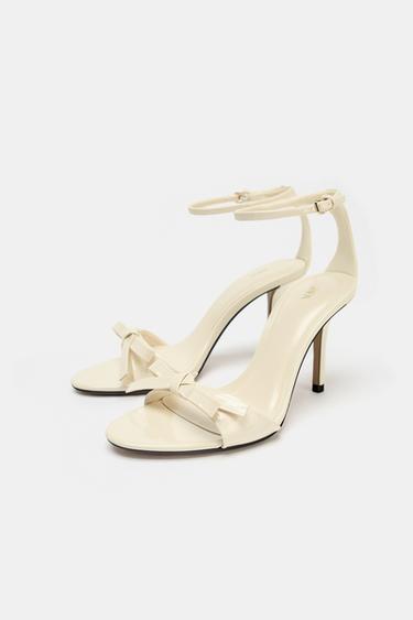 BOW HEELED SANDALS - Ecru White by Zara