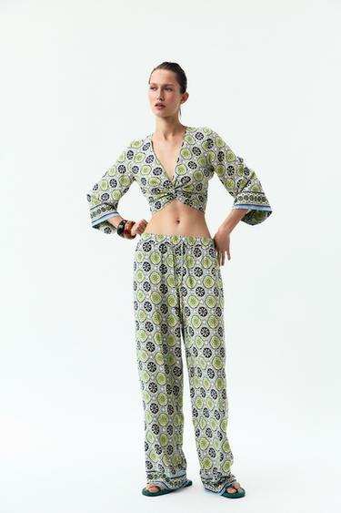 PANTALON LARGE IMPRIMÉ - Multicolore de Zara - Image 0