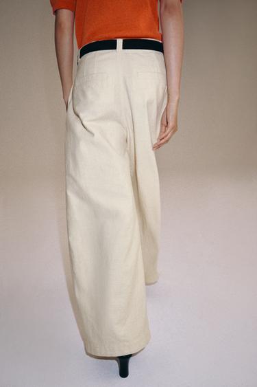 ZW COLLECTION OVERSIZE TROUSERS - Ecru by Zara - Image 2