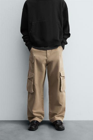 PANTALÓN CARGO RELAXED FIT - Tostado de Zara