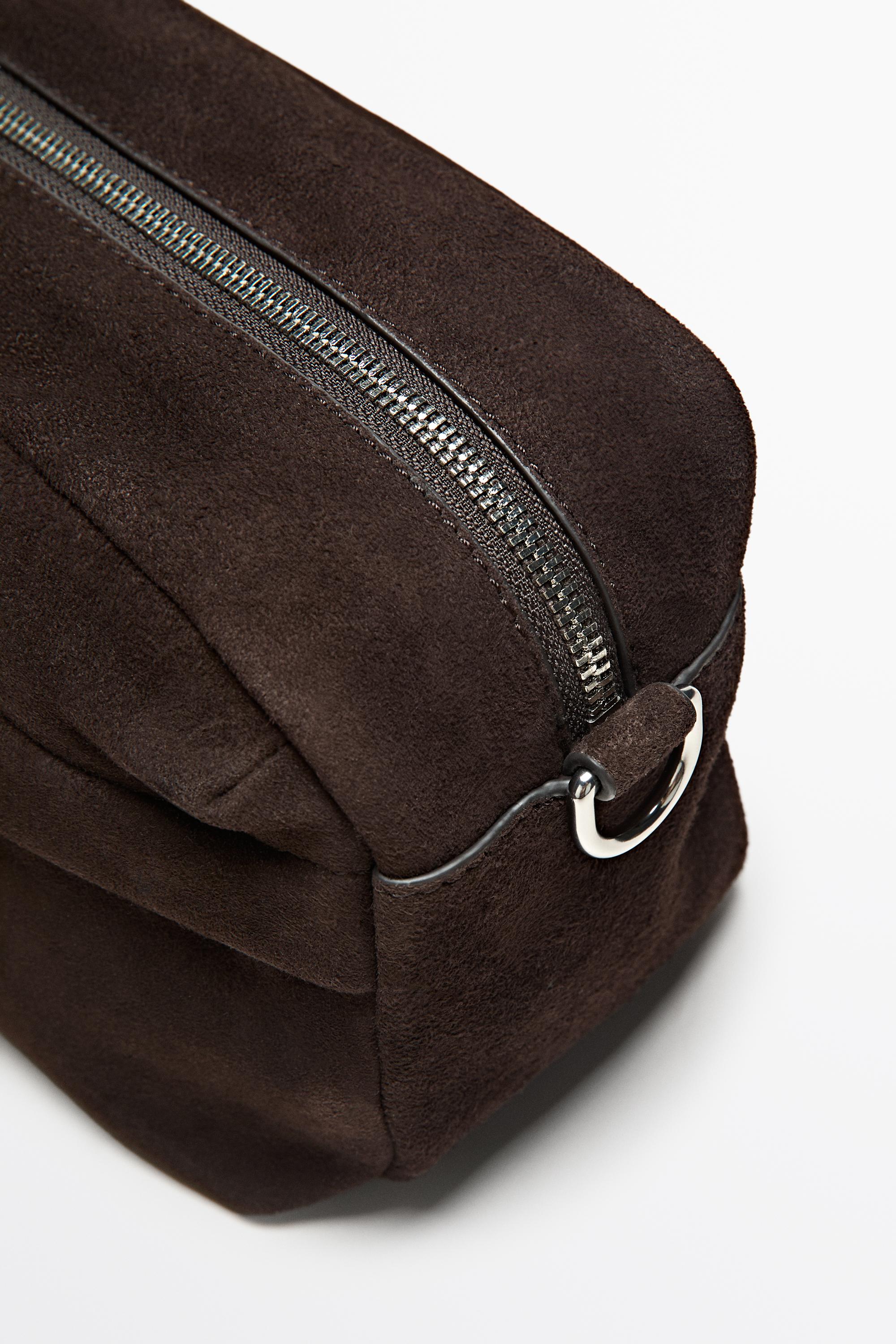 Suede toiletry bag