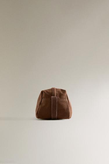 MEDIUM CANVAS WASH BAG - Brown by Zara - Image 2