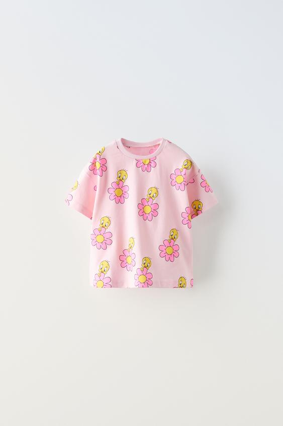 TWEETY BIRD ™ LOONEY TUNES FLORAL T-SHIRT - Pink | ZARA United States