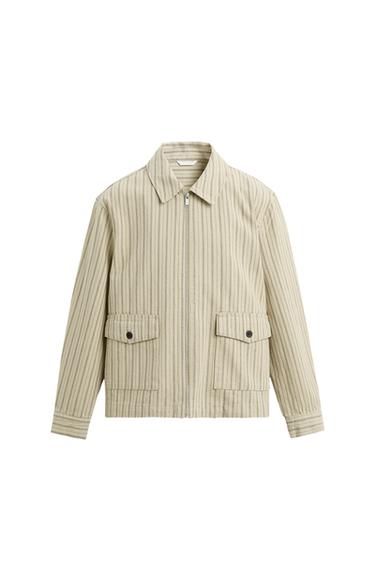 HERRINGBONE STRIPE OVERSHIRT