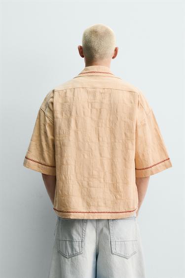 CHEMISE BOX FIT JACQUARD BRODERIES - Sable de Zara - Image 2