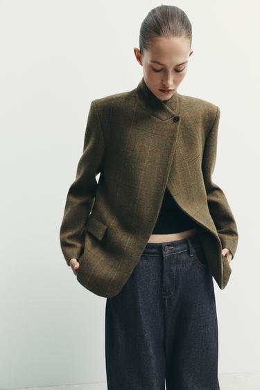 BLAZER OVERSIZE CON LANA ZW COLLECTION - Tostado de Zara