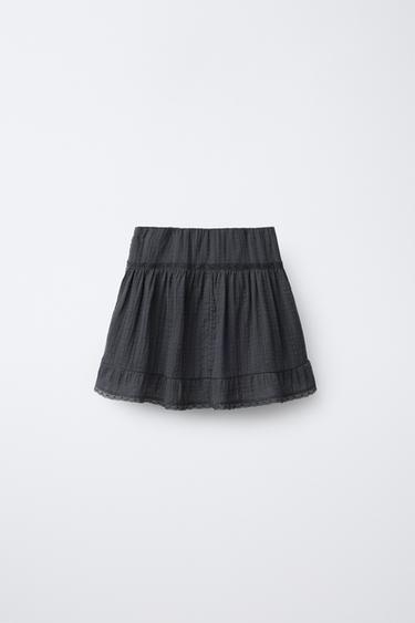 LACE BERMUDA SKORT - Anthracite grey by Zara - Image 1