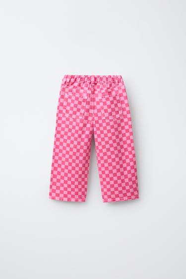 TWILL CULOTTES WITH CHECK PRINT - Pink by Zara - Image 1