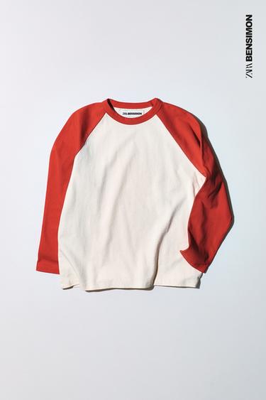 BENSIMON ® X ZARA RAGLAN LONG SLEEVE T-SHIRT - Red by Zara