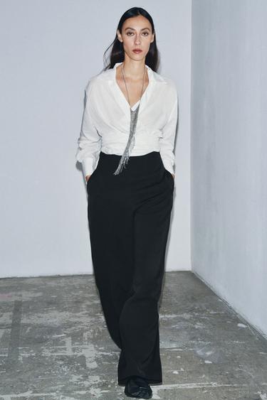 ZW COLLECTION HIGH-WAIST TROUSERS WITH ZIP - Black by Zara - Image 0