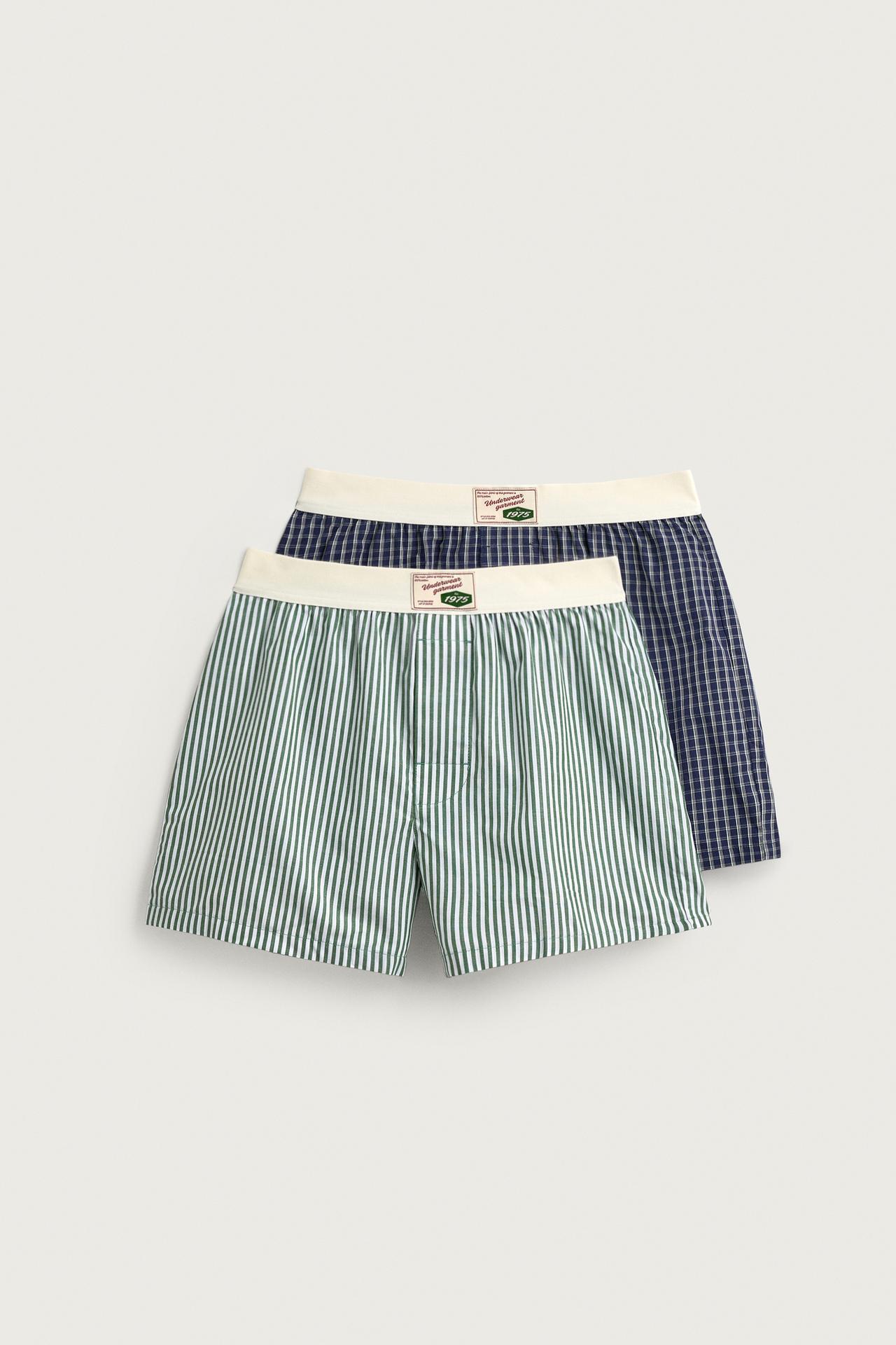 TWO-PACK OF COMBINED POPLIN BOXERS — various