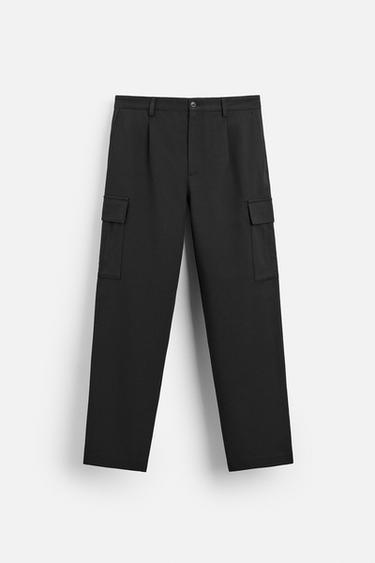 PANTALONI CARGO PIEGHE - Nero di Zara