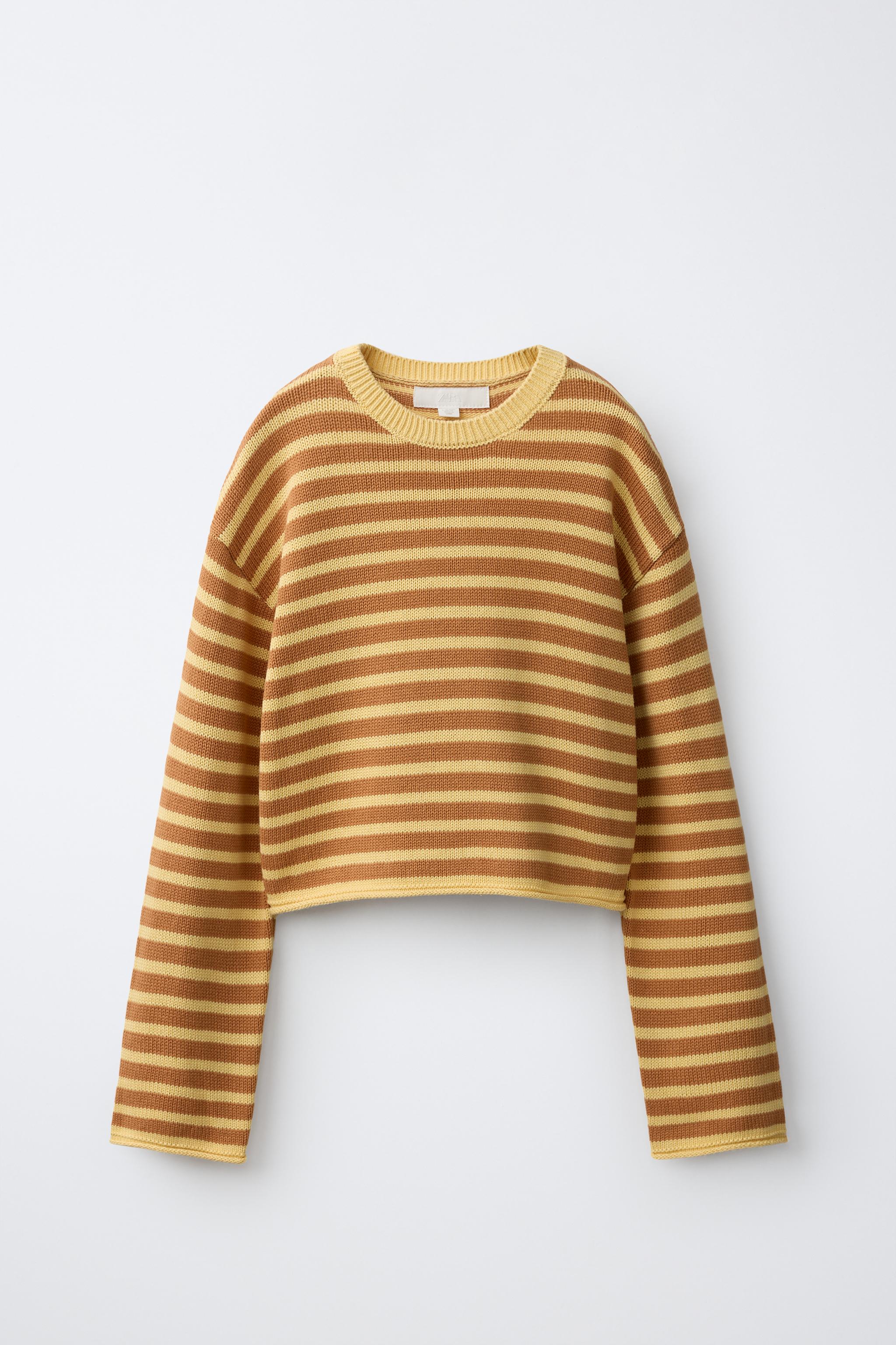 STRIPED KNIT JUMPER — yellow