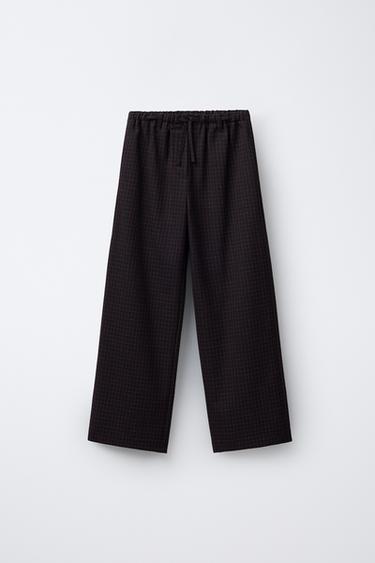 Zara PLAID PANTS - Black - Image 0