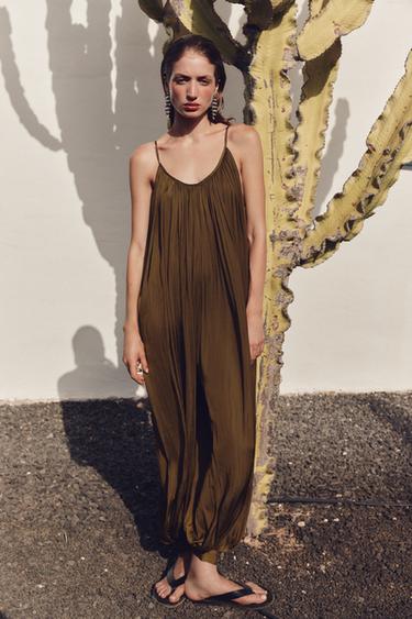 ZW COLLECTION PLEATED JUMPSUIT - Tobacco by Zara