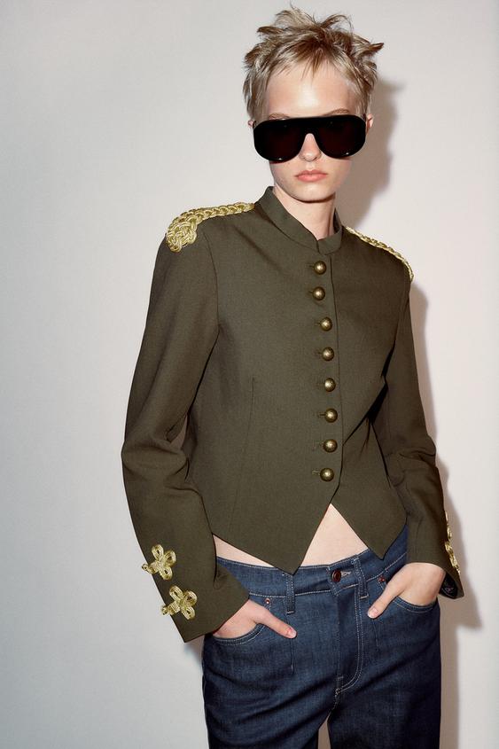 CAZADORA ALAMARES - Khaki oscuro de Zara - Imagen 0