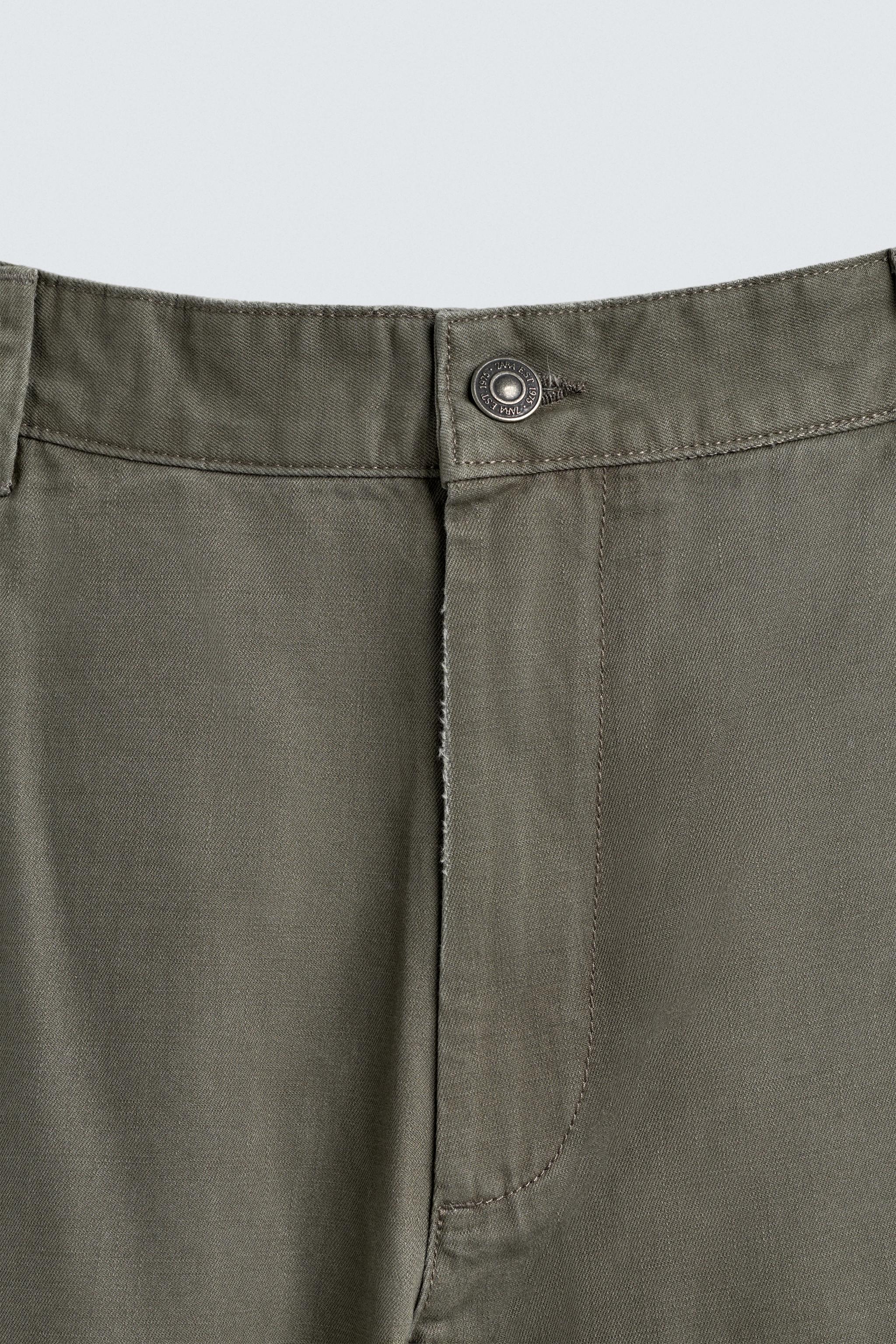 WASHED TAPERED FIT PANTS