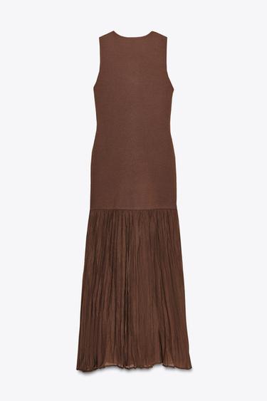 CONTRAST KNIT DRESS - Light brown by Zara - Image 6