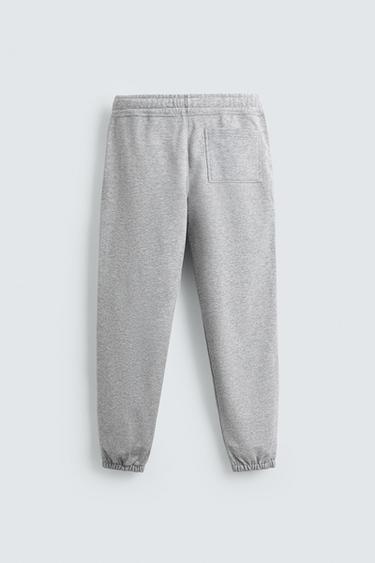 PANTALON JOGGER REGULAR FIT BASIQUE - Gris chiné de Zara - Image 6