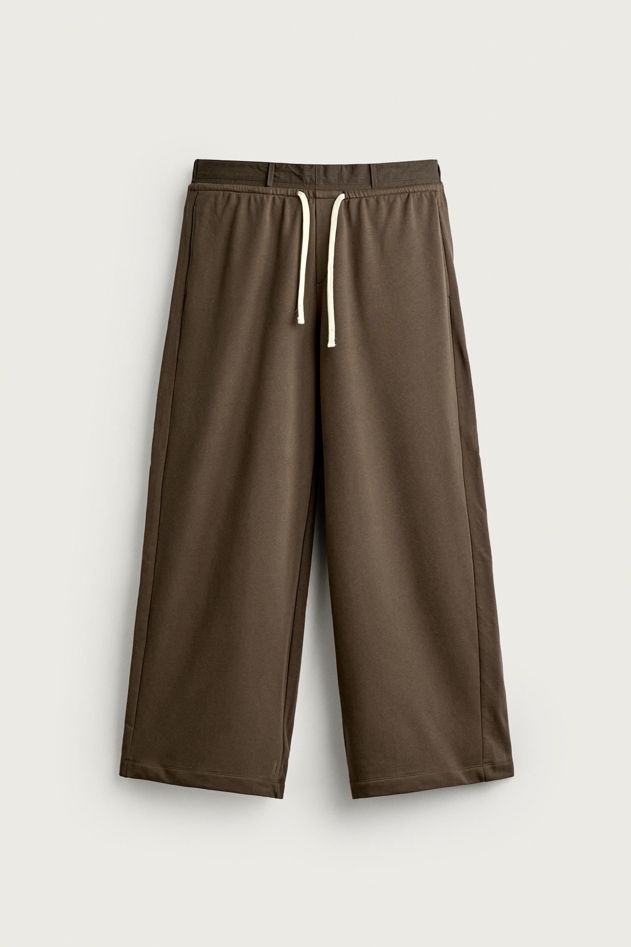 COLORBLOCK RELAXED FIT PANTS — Dark brown