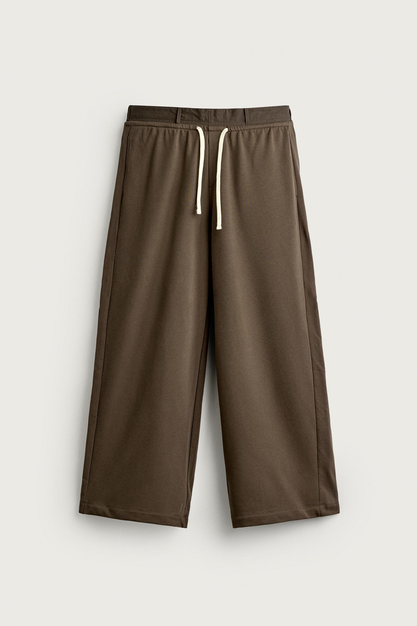 Мужские брюки Zara Colorblock Relaxed Fit, цвет: Тёмный коричневый — фото 6