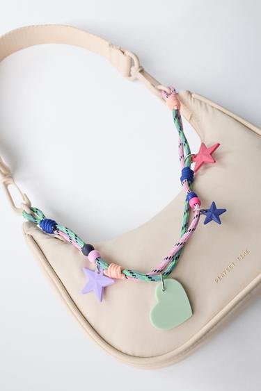 SHOULDER BAG WITH CHARMS - Ecru White by Zara
