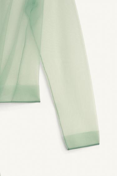 POLO EN MAILLE SEMI-TRANSPARENTE ÉDITION LIMITÉE - Vert d'eau de Zara - Image 10