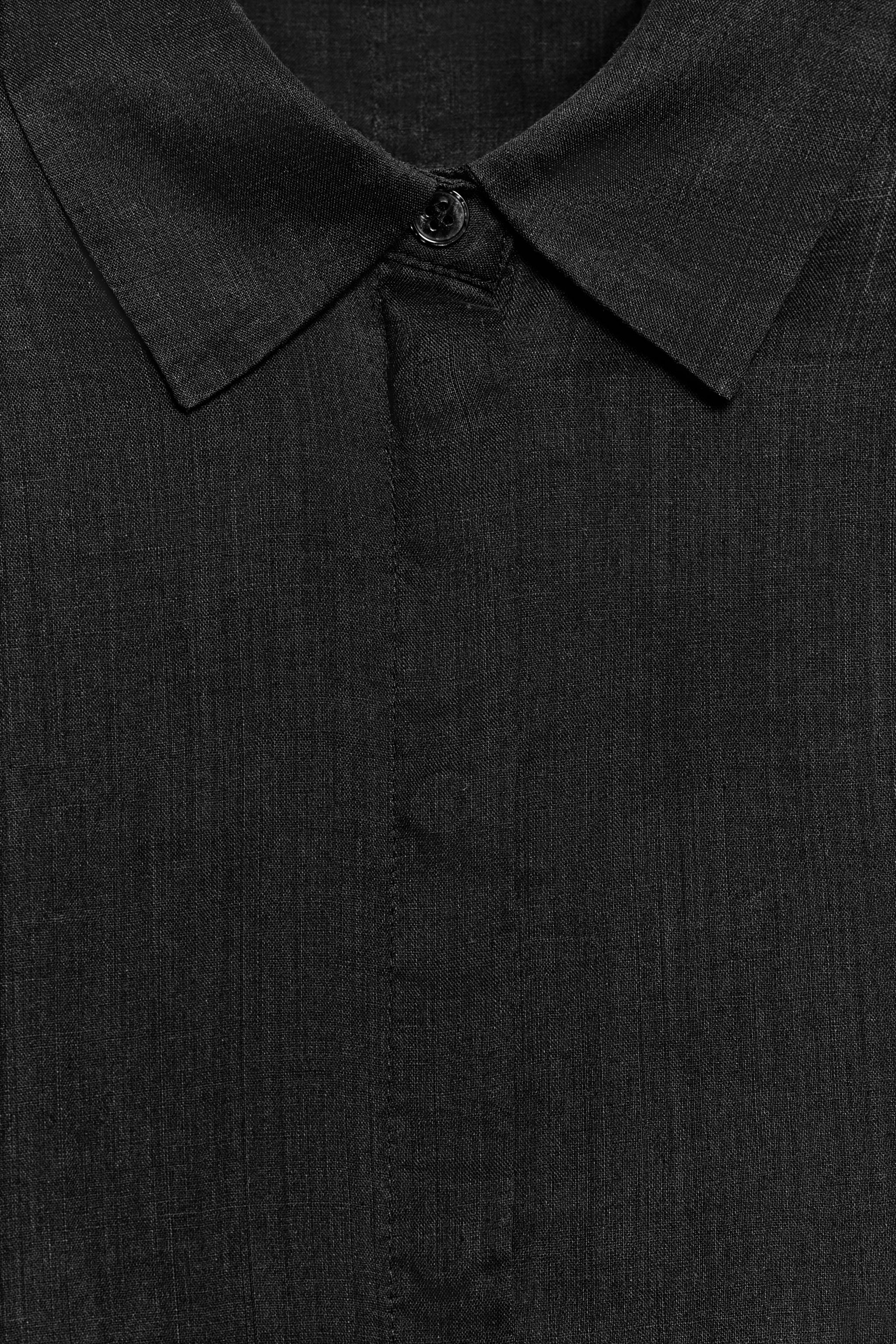 Zara ZW COLLECTION RAMİ KARIŞIMLI OVERSIZE GÖMLEK görsel 8