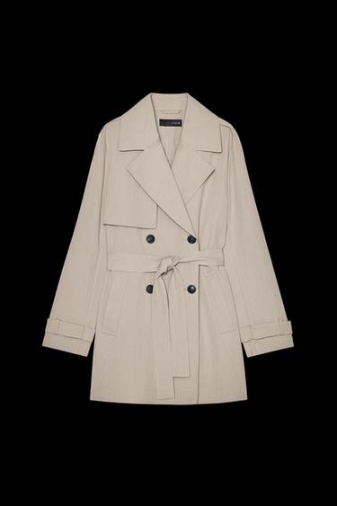 Zara BELTED MIDI TRENCH COAT - taupe brown - Image 0