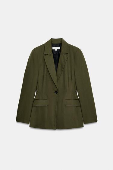 BUTTONED POCKET BLAZER - Khaki by Zara - Image 0