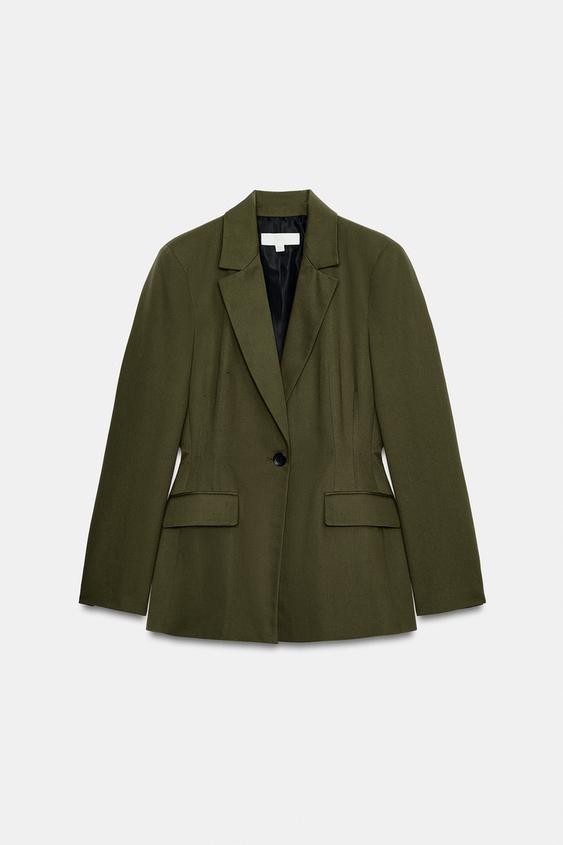 BUTTONED POCKET BLAZER - Khaki by Zara - Image 0