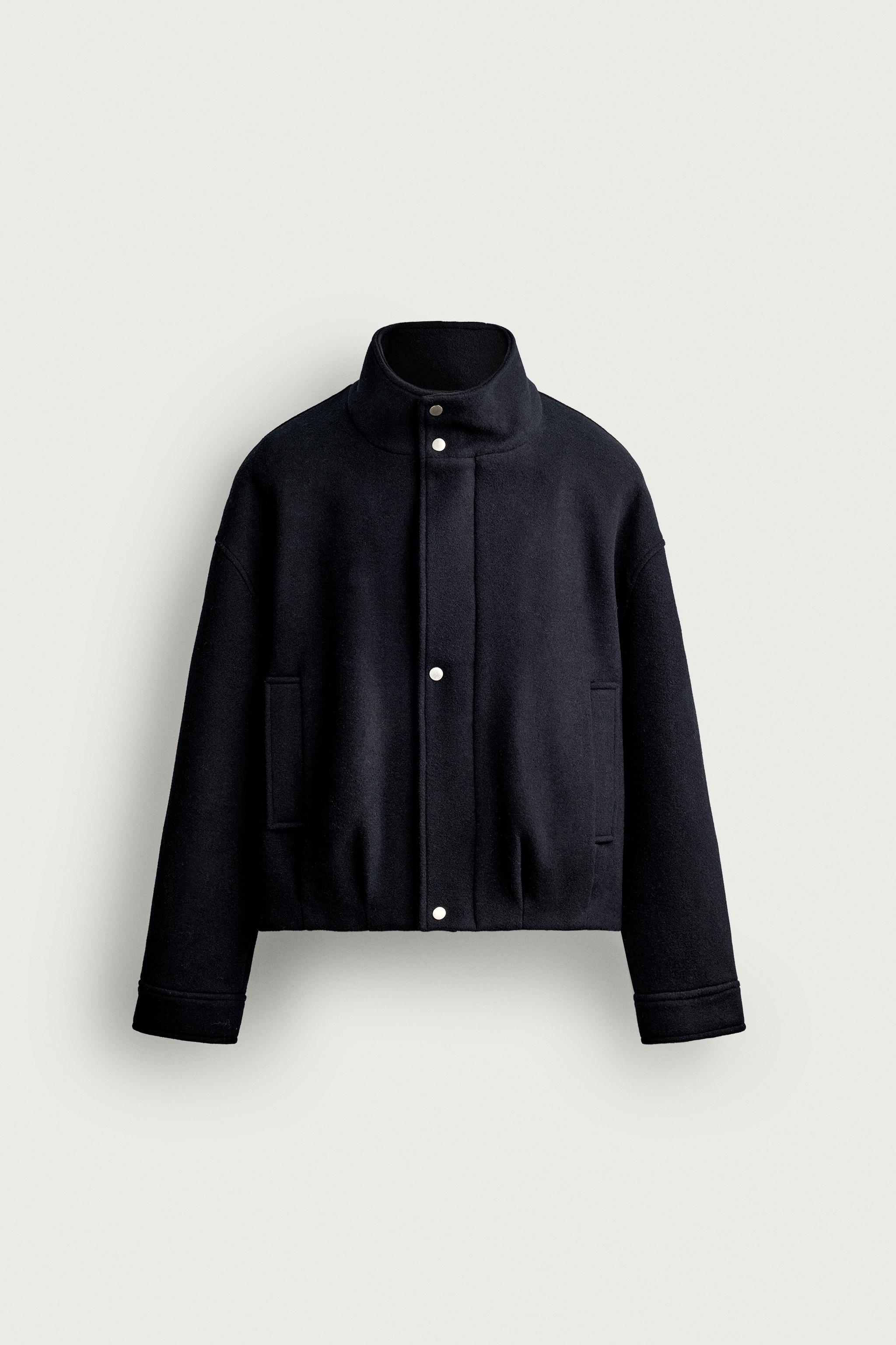 CROPPED WOOL-BLEND JACKET