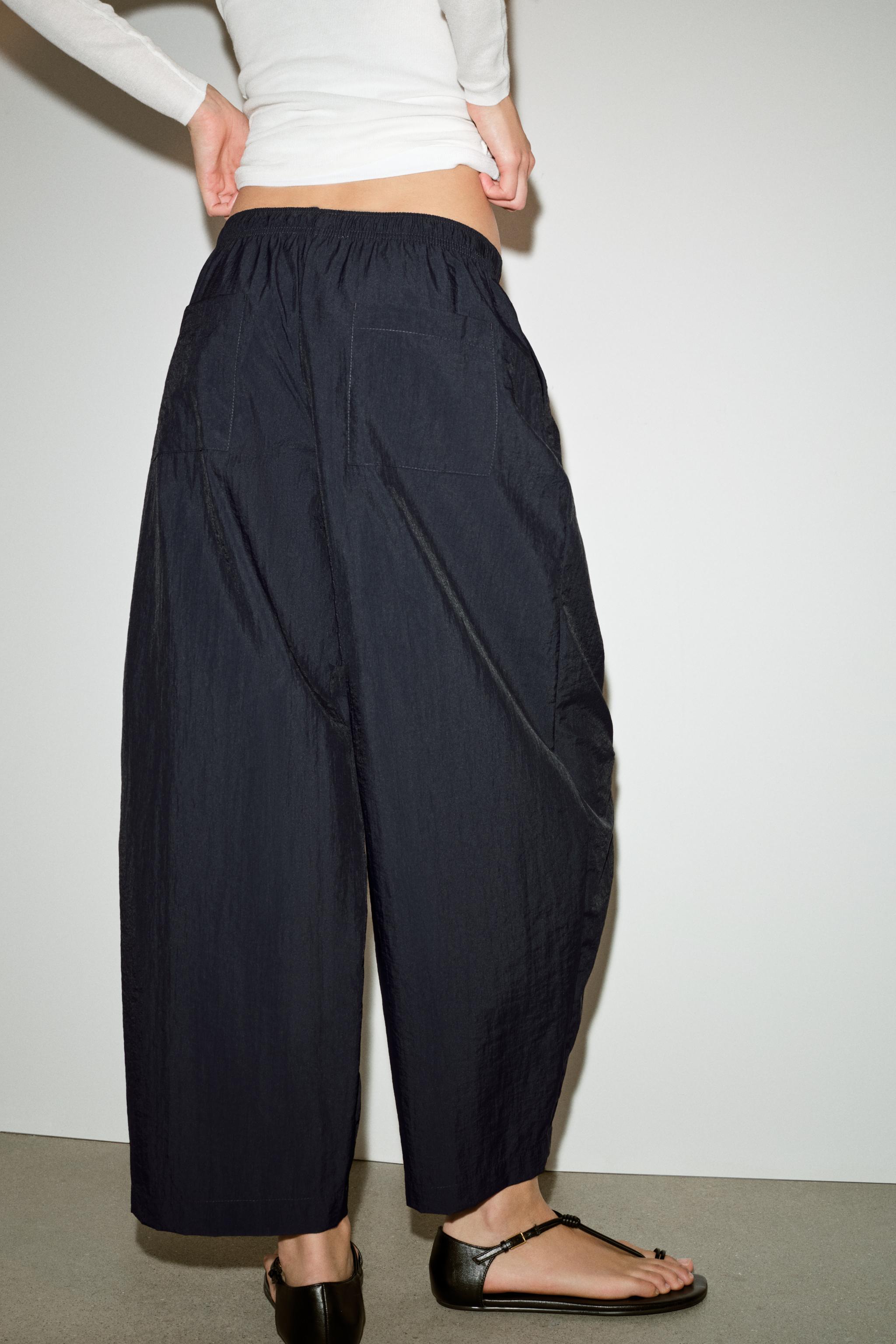 PANTALON BARREL À TAILLE ÉLASTIQUE
