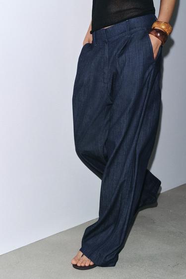 ZW COLLECTION DENIM JOGGERS - Blue by Zara