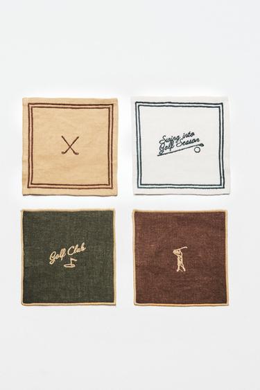 PACK DESSOUS DE VERRE LIN GOLF (LOT DE 4) - Multicolore de Zara - Image 4