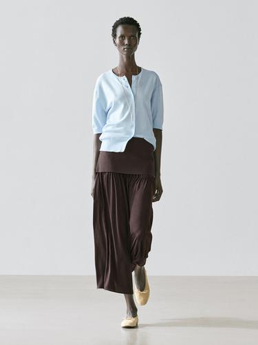 Zara Flowing contrast midi skirt - Brown - Image 0