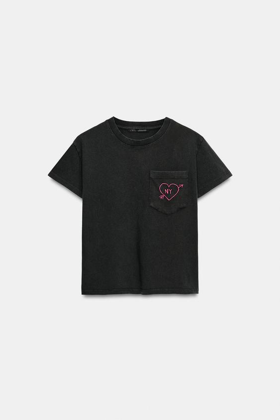 WASHED EFFECT POCKET T-SHIRT from Zara - $29.90