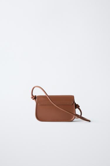 Zara TRIM CROSSBODY BAG - Brown