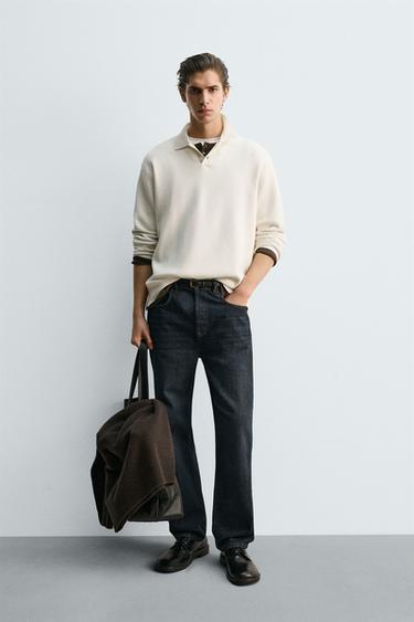 POLO EN MAILLE DOUCE - Blanc cassé de Zara