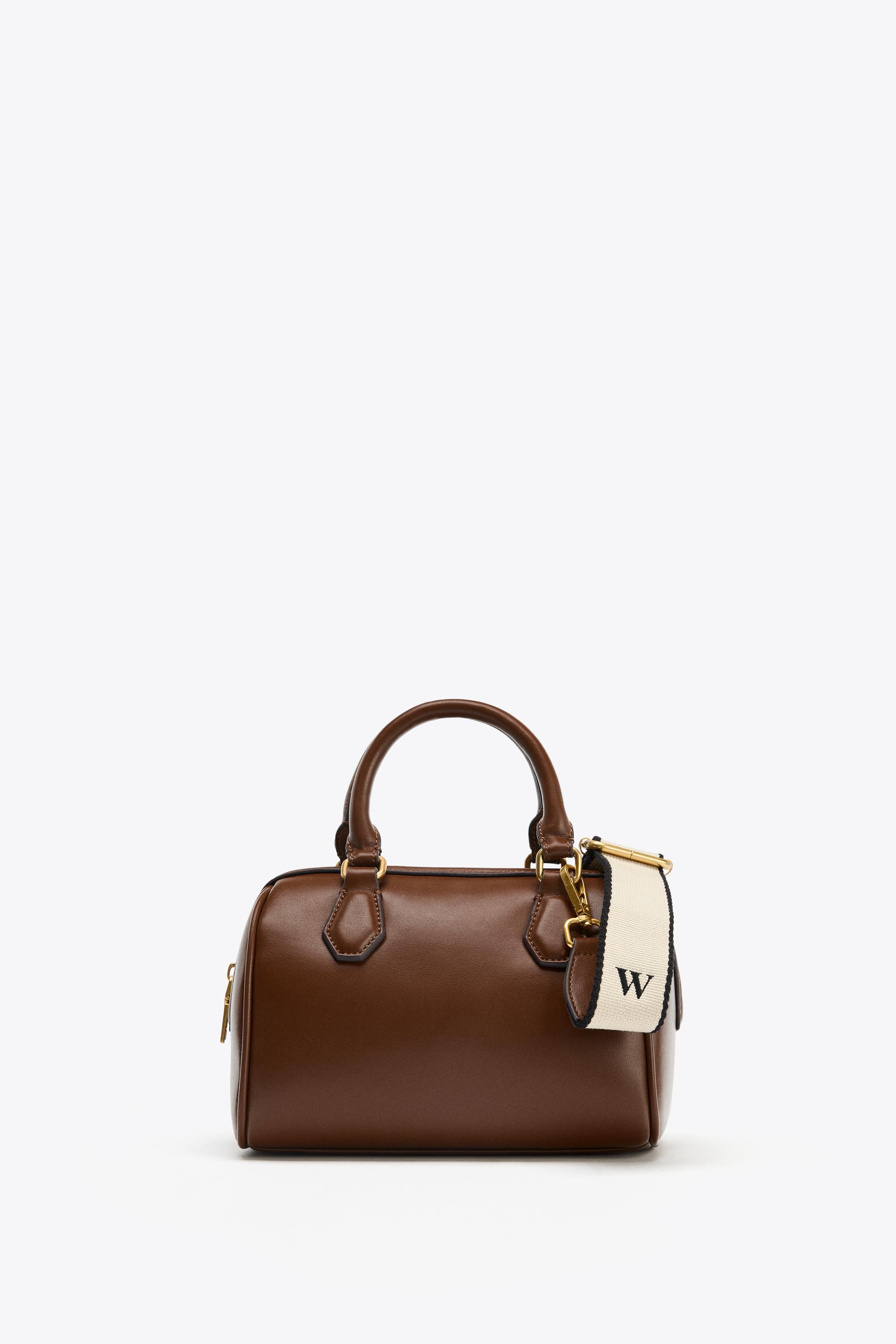 バッグ zara city lethr bag RARE!!! Zara City Bag Leather Quilted With Metal Handles in