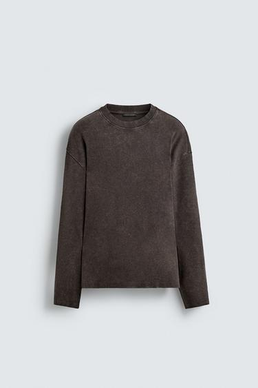 ÁO PHÔNG KIỂU BẠC MÀU DÁNG RỘNG - Màu xám từ Zara